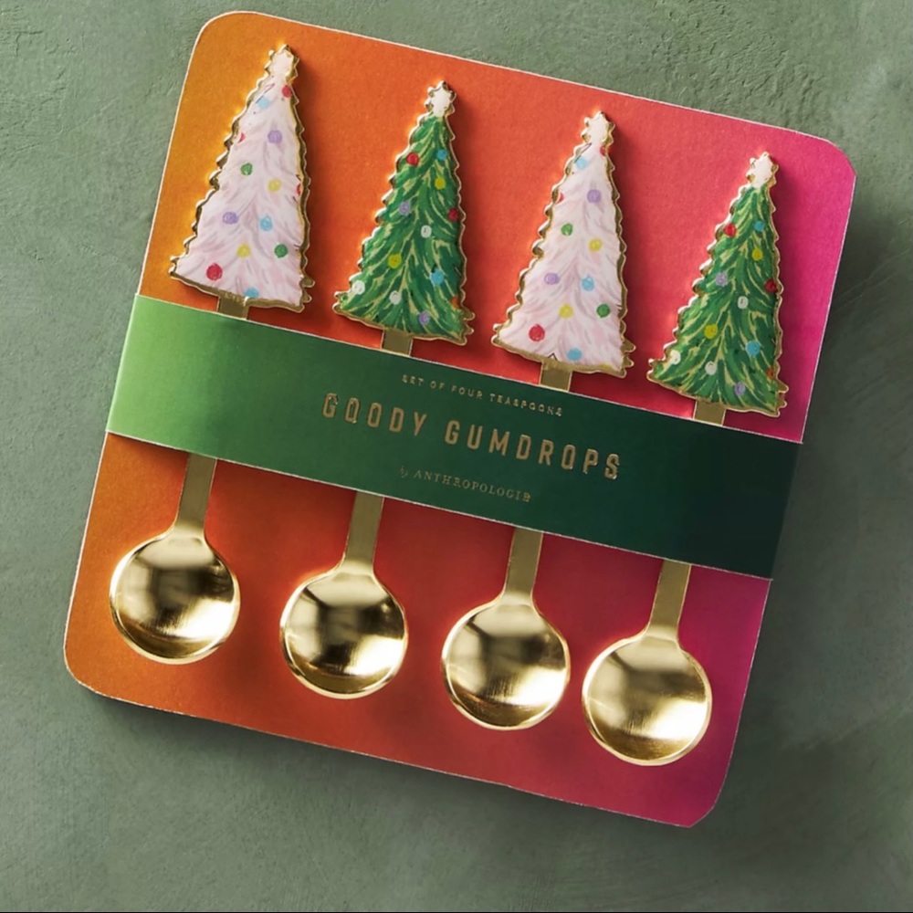 Anthropologie  Holiday Christmas Tree Teaspoons